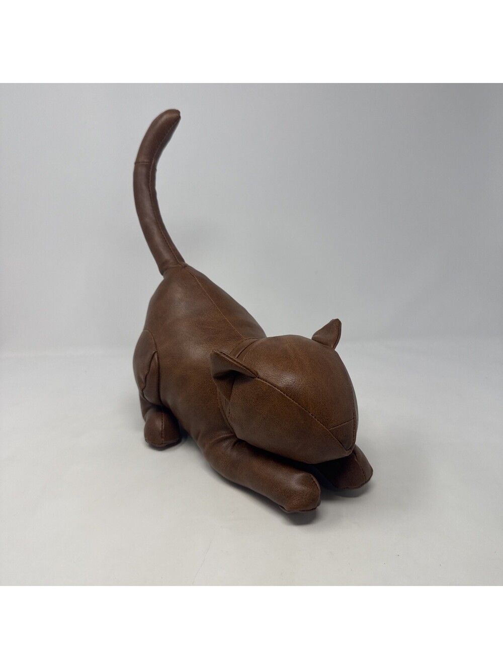 Weighted Leather Cat Plush Toy